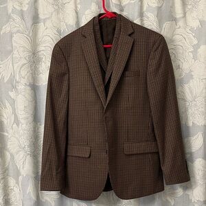 Bar III Men's Brown Houndstooth Blazer